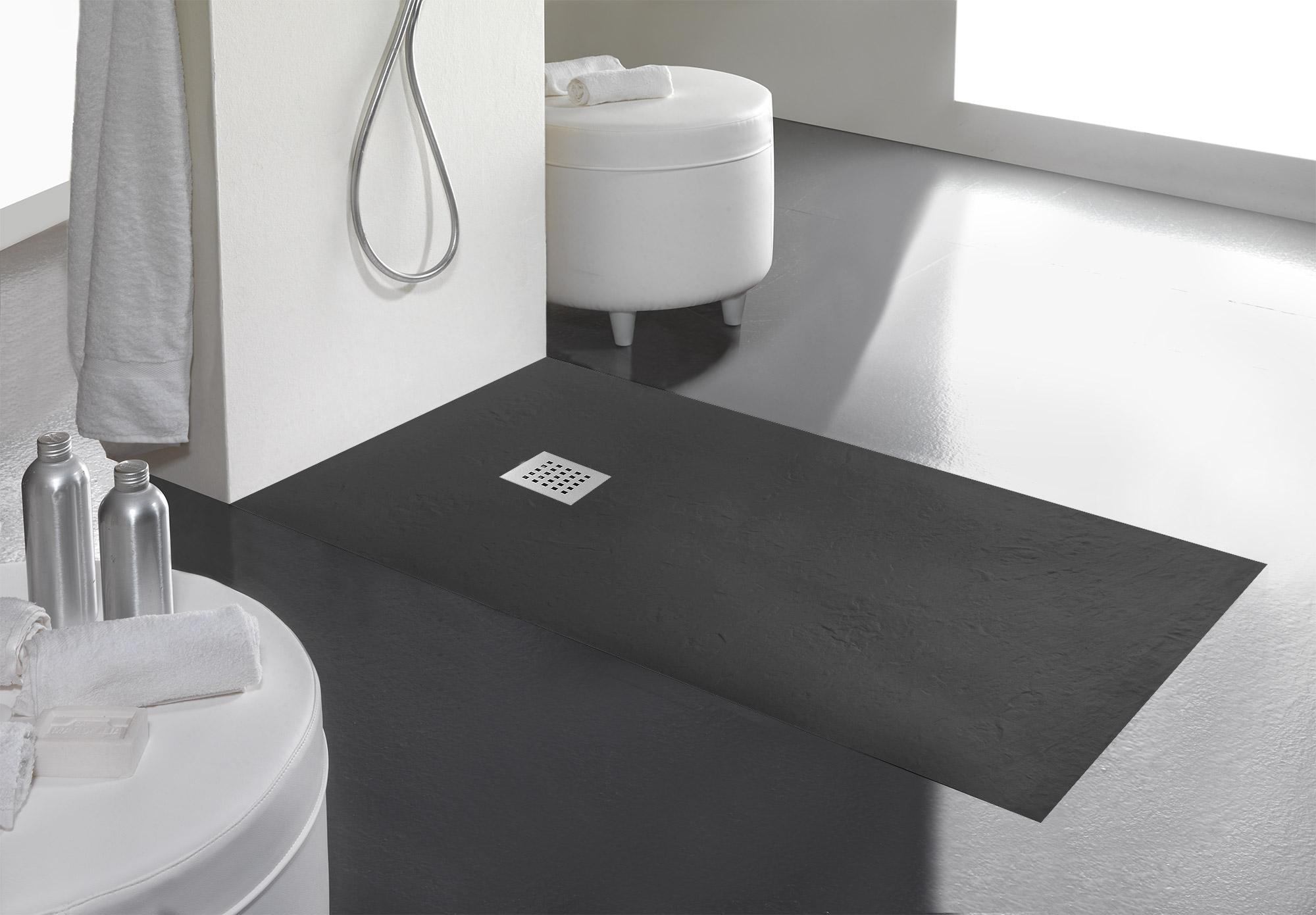 Piatto Doccia in Pietra 75x140 cm Bonussi Ardesia Stone Side Grigio Antracite