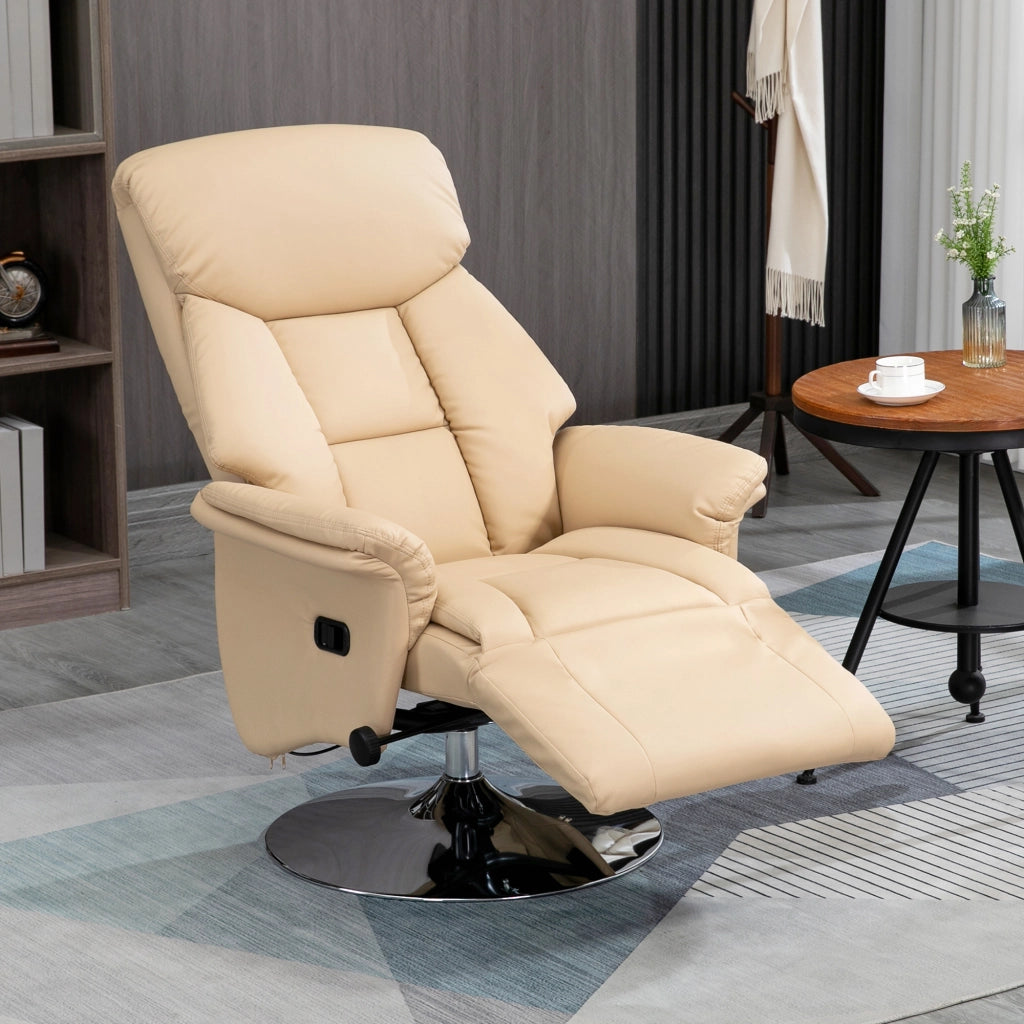 Poltrona Relax Massaggiante Reclinabile ¨C Zephmum ¨C Beige Similpelle 78x80x109