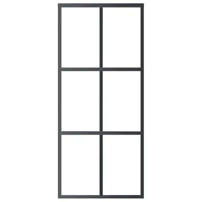 Porta Scorrevole in Vetro ESG e Alluminio 90x205 cm Nera 151012