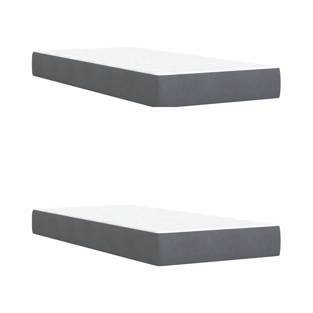 Letto ottomano con materasso 2 pcs Grigio Scuro Velluto 3456733