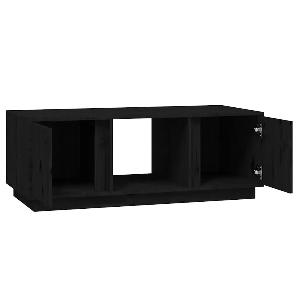 Tavolino da salotto | Tavolino da caff¨¨ | Tavolino da Soggiorno Nero 110x50x40 cm Legno Massello di Pino