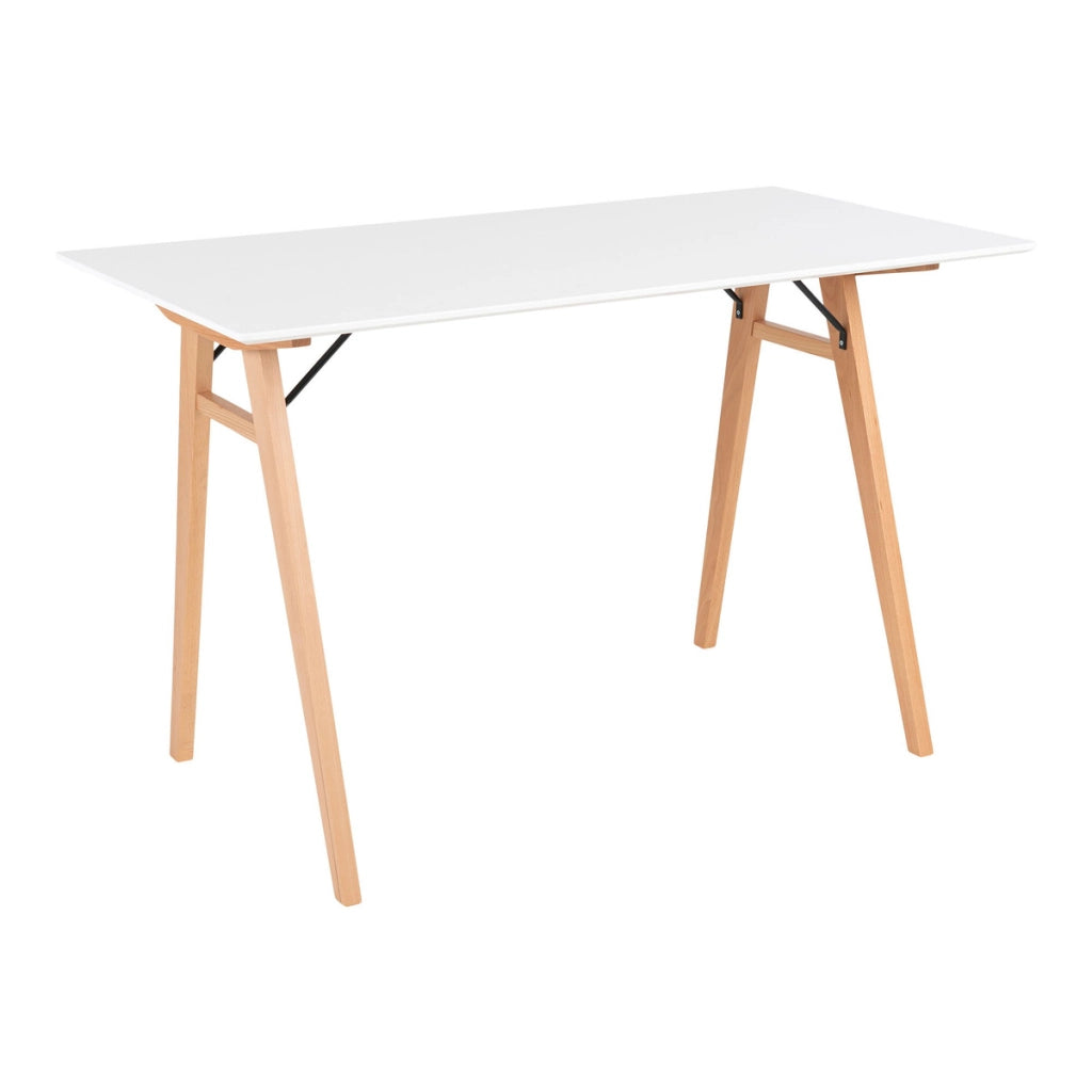 Scrivania Vojens, Bianco, MDF, 60x120x75 cm