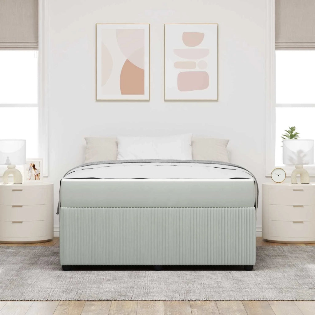 Struttura del letto Grigio chiaro 160 x 200 cm Tessuto