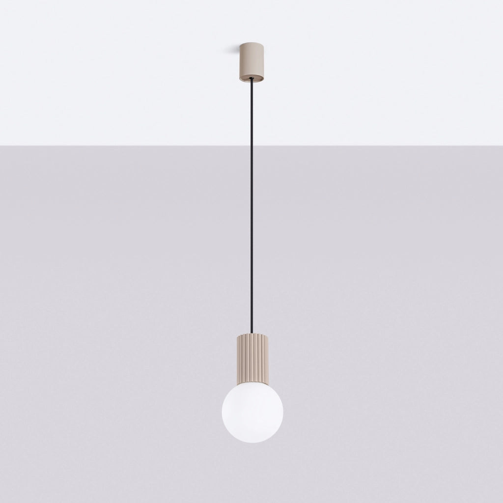 Lampada sospensione moderna taupe vetro sfera G9 Pure Lume
