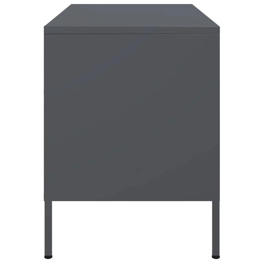 Mobile TV multimediale mensola TV credenza TV sala da pranzo soggiorno camera da letto antracite 68 x 39 x 50,5 cm acciaio antracite 02_0026403