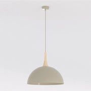 Lampada a sospensione Nautica in acciaio mokka e legno
