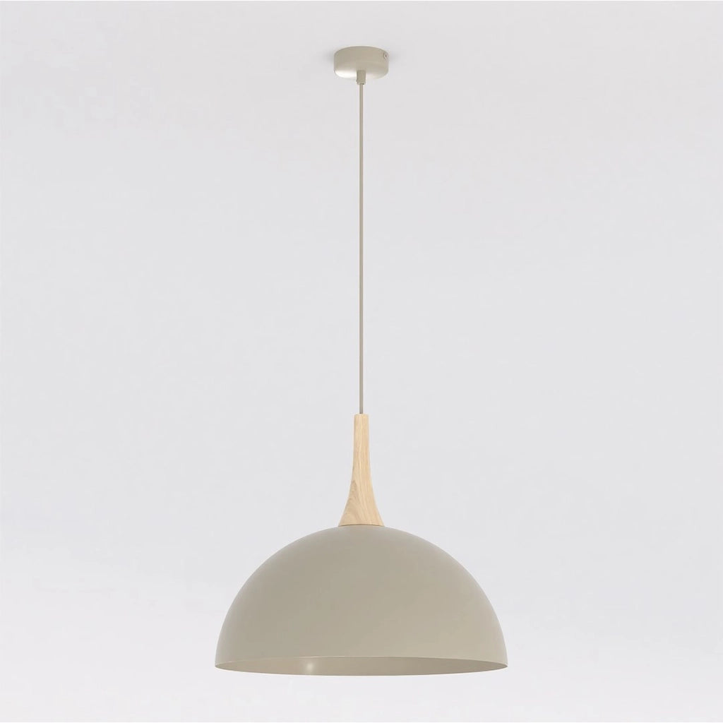 Lampada a sospensione Nautica in acciaio mokka e legno