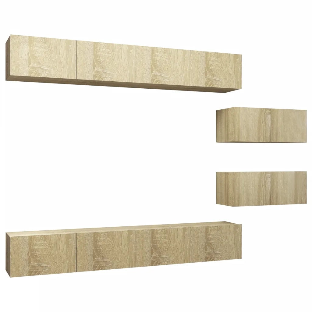 Set Porta TV 6 pz Rovere Sonoma in Truciolato cod mxl 52175
