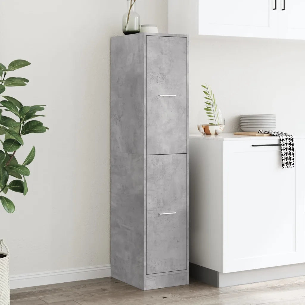 Armadietto da Farmacia Grigio Cemento 30x41x144,5 cm Truciolato 855172