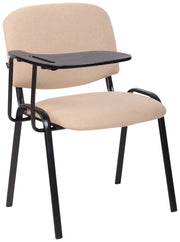 Sedia Ken in tessuto con tavolino ribaltabile crema