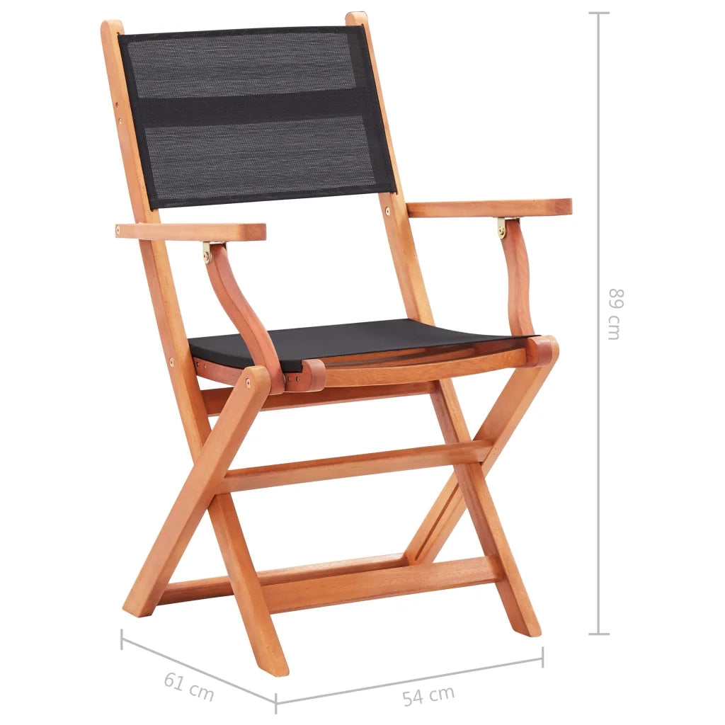 Sedie da Giardino Pieghevoli 2 pz Legno Eucalipto e Textilene cod mxl 5765