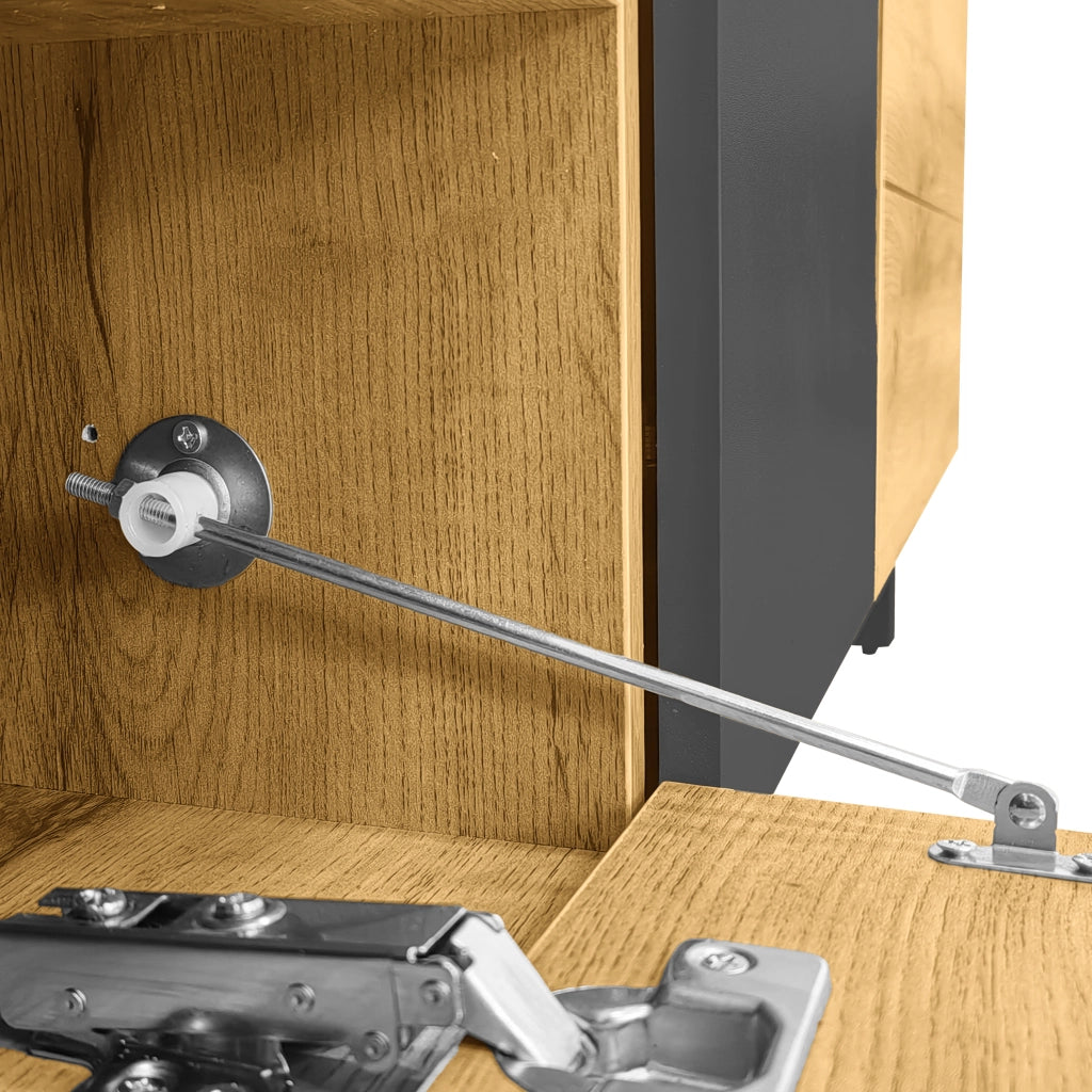 Mobile TV a 3 Ante e 2 Ripiani ¨C MINIMAL ¨C Legno Retro, Gambe in Metallo
