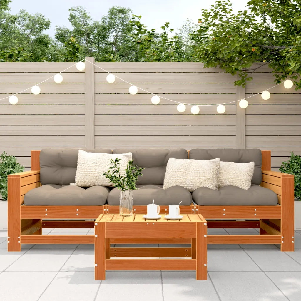 Poggiapiedi da Giardino Marrone Cera 62x30x32 cm Massello Pino 844895