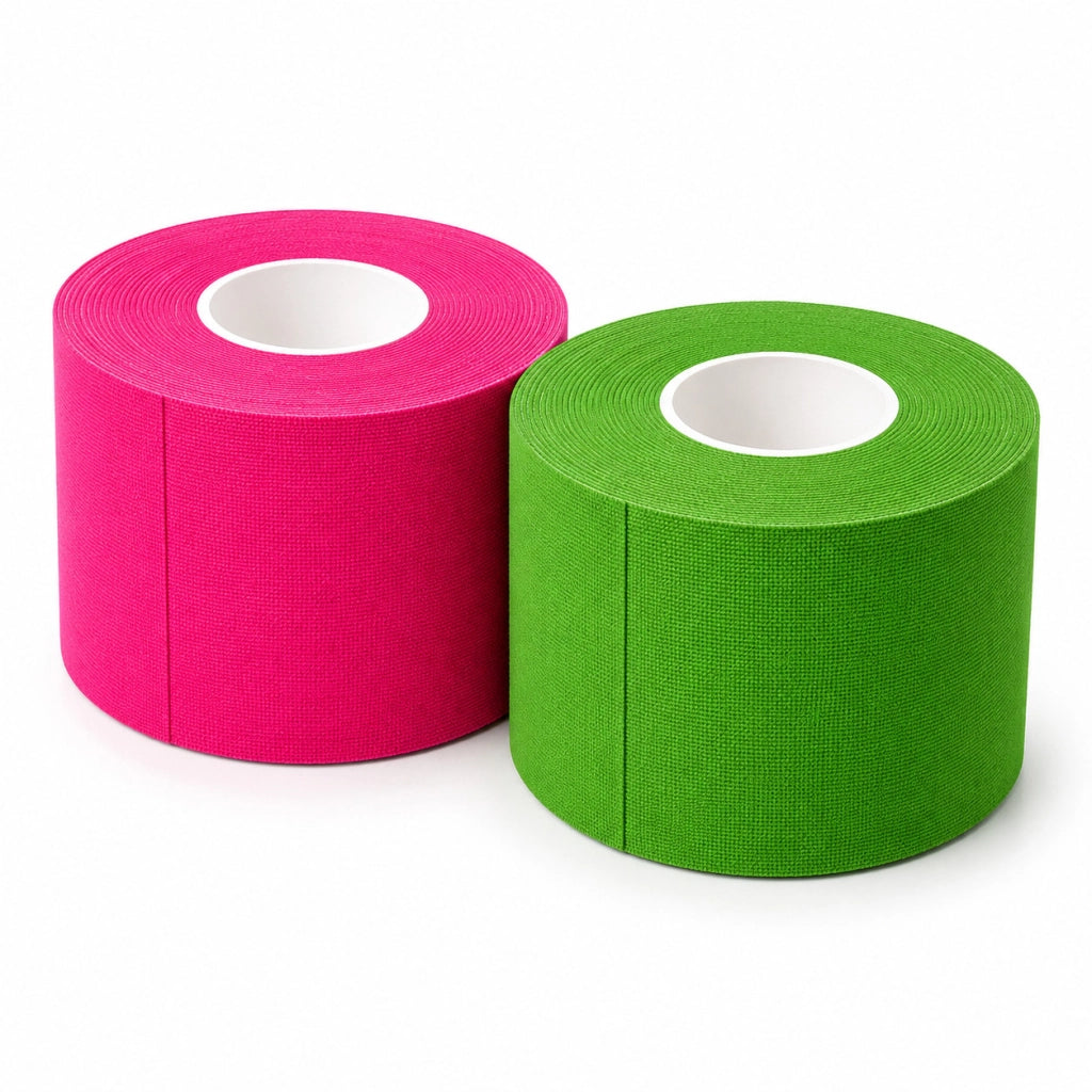2 NASTRI KINESIOLOGICO IPOALLERGENICI 5CM x 5M TAPE ELASTICO SPORT VARI COLORI
