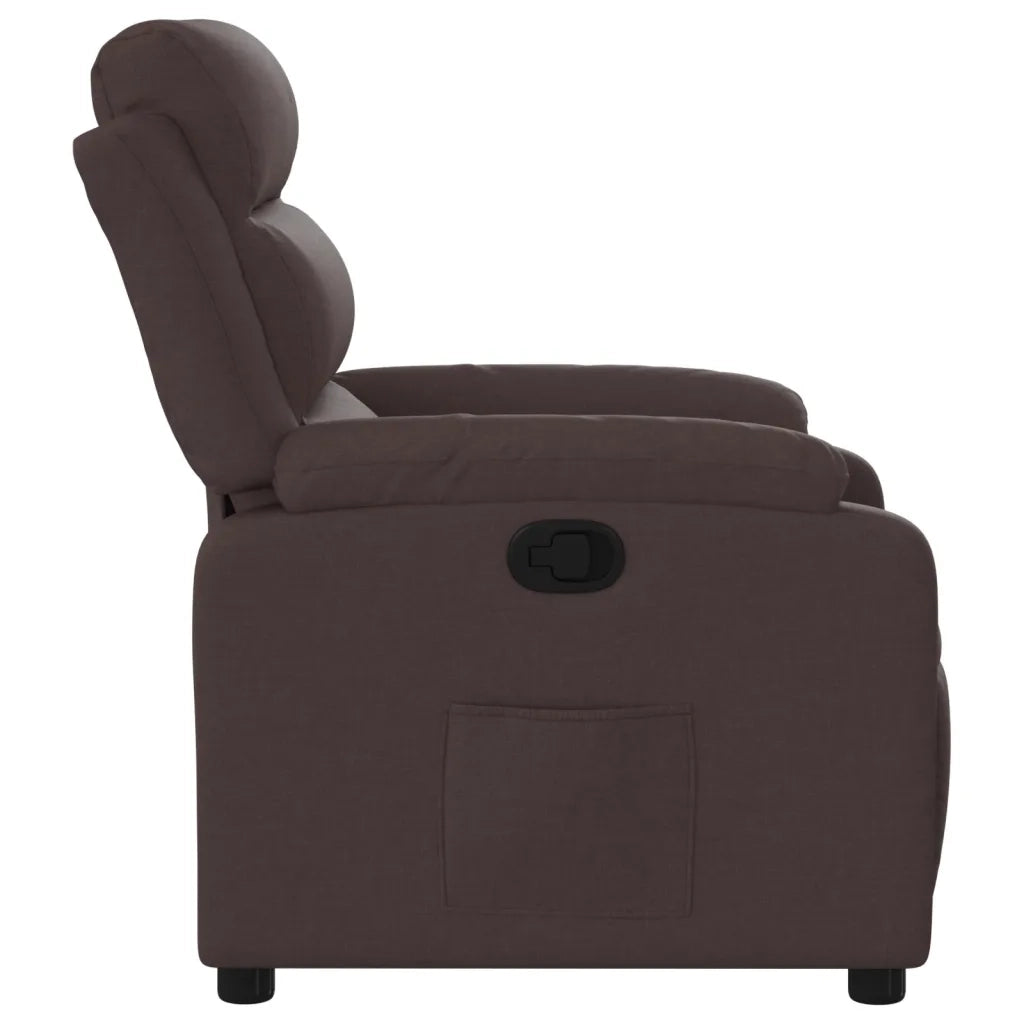 Poltrona Reclinabile Marrone Scuro in Tessuto 373467