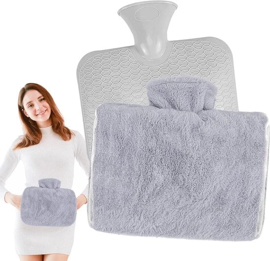 Kruicetta morbida per acqua calda 15L - Grigio - Caldastra con tasca kangourou - Per bambini e adulti