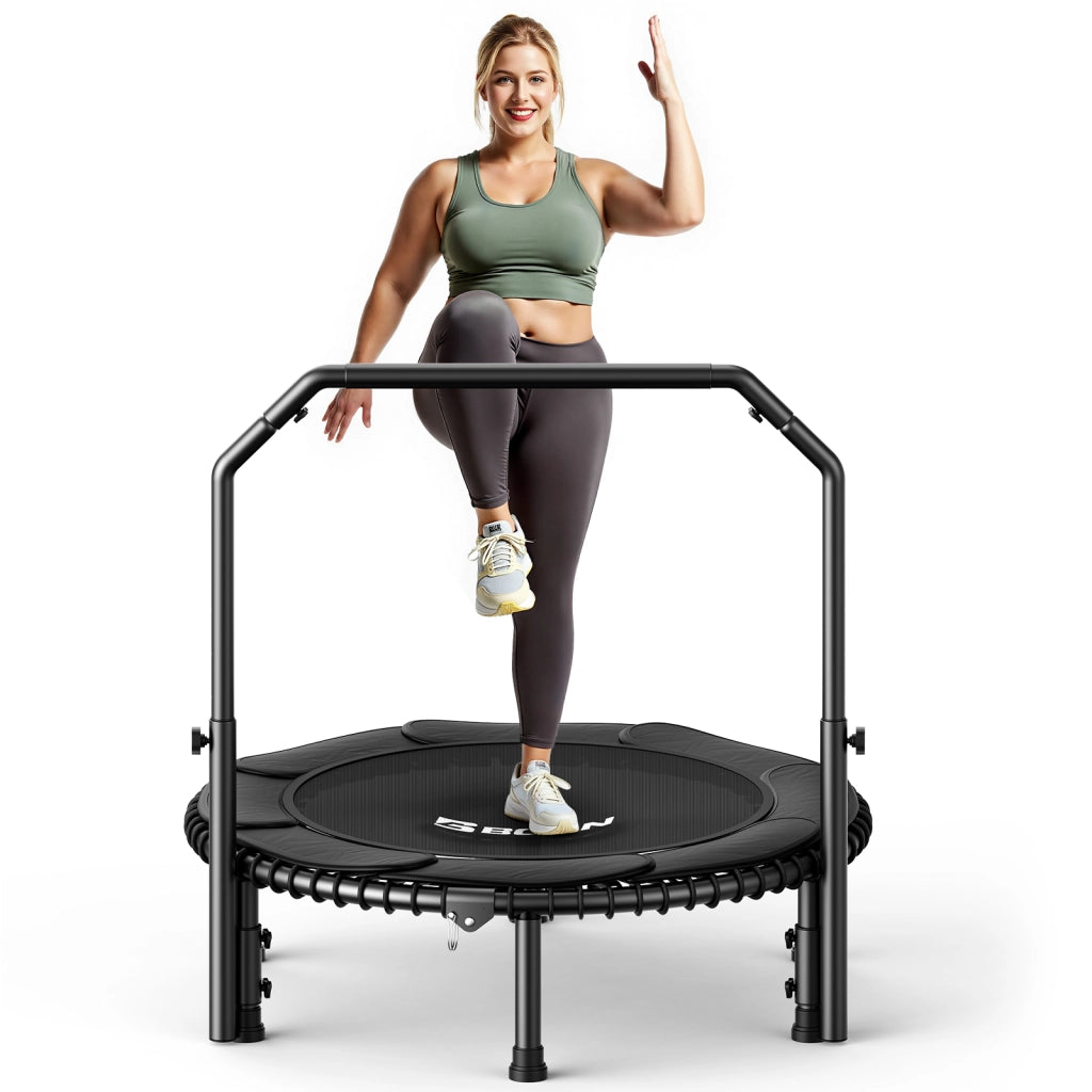 Trampolino Elastico per Adulti 102 cm ¨C Xylo ¨C Capacit¨¤ 204 kg, Impugnatura Regolabile, Fitness Casa