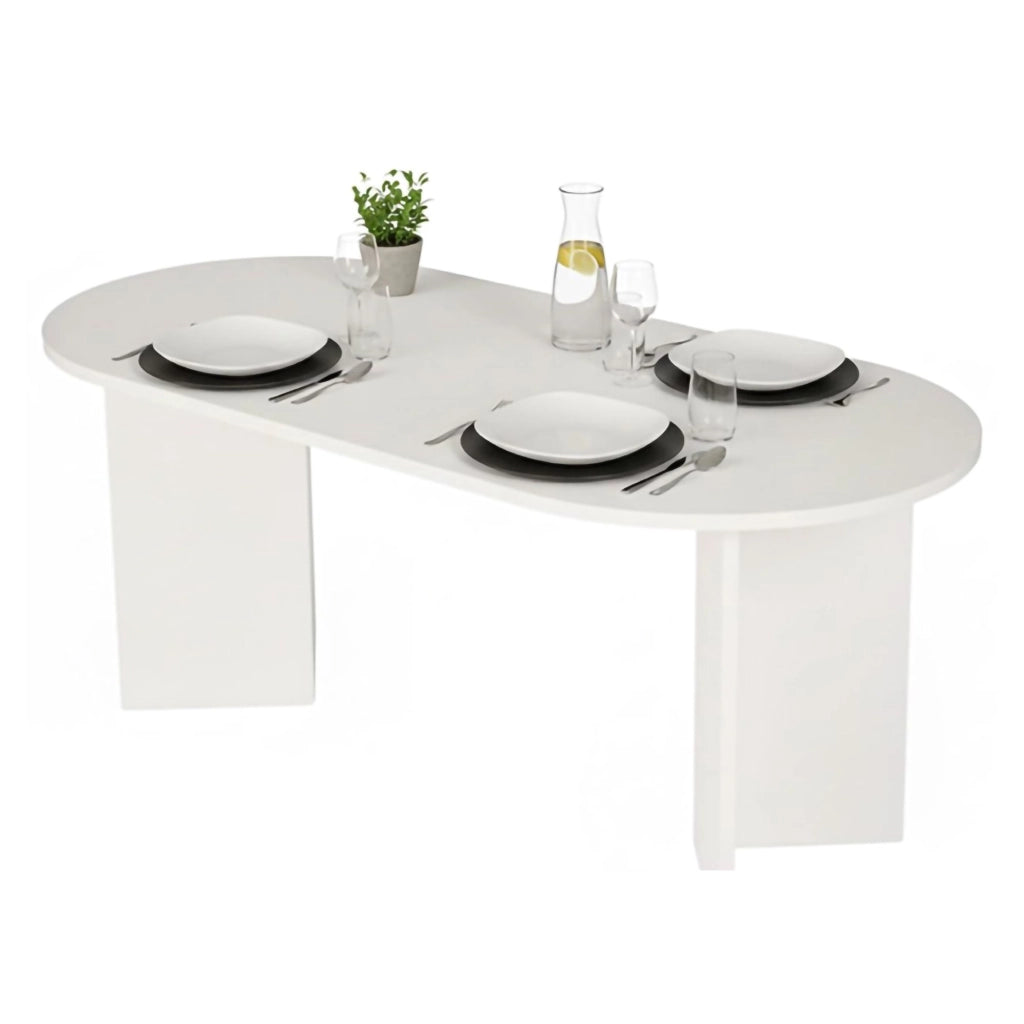 Monterano, Tavolo Fisso 6 Posti, 180x89.5x75h cm Bianco