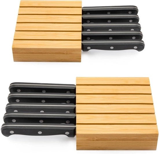 Organizzatore per lattine in legno di bambù - Organizzatore per la cucina con spazio per 10 coltelli - Blocco per coltelli per la cucina - Organizzatore lattina per la cucina - Organizzatore per la cucina con spazio per coltelli.