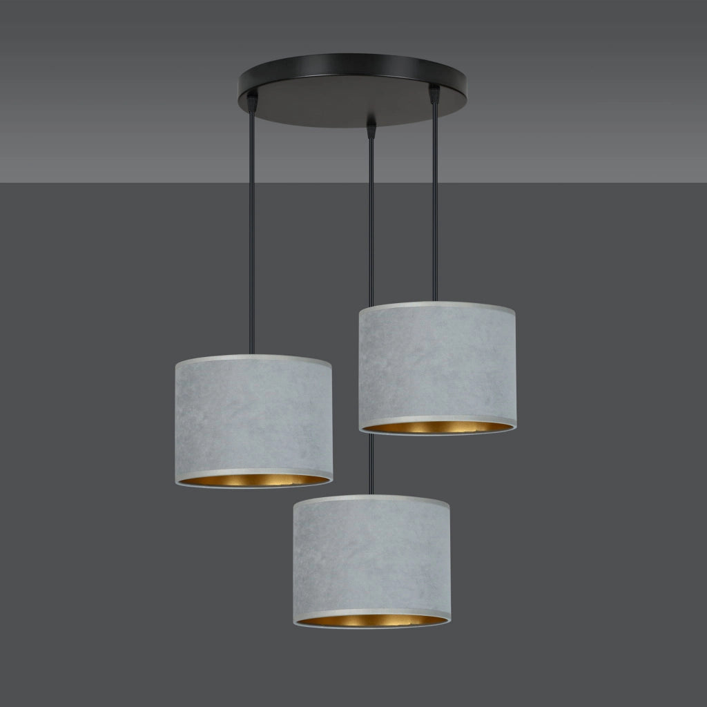 Lampadario Emibig Hilde 3 3xE27 premium grigio nero oro