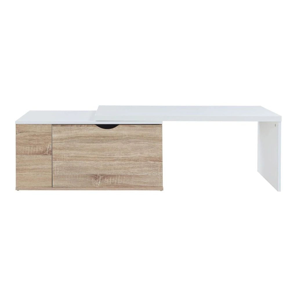 Tavolino laterale 100 x 48 x 40 cm effetto legno bianco 03_0010983