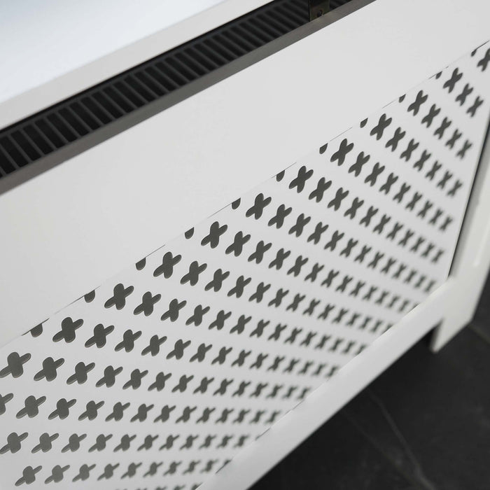 Toboli Radiator Cover White 152 x 19 x 82 cm, MDF Cover, Wooden Radiator Cabinets, Aesthetic Way to Hide Heaters