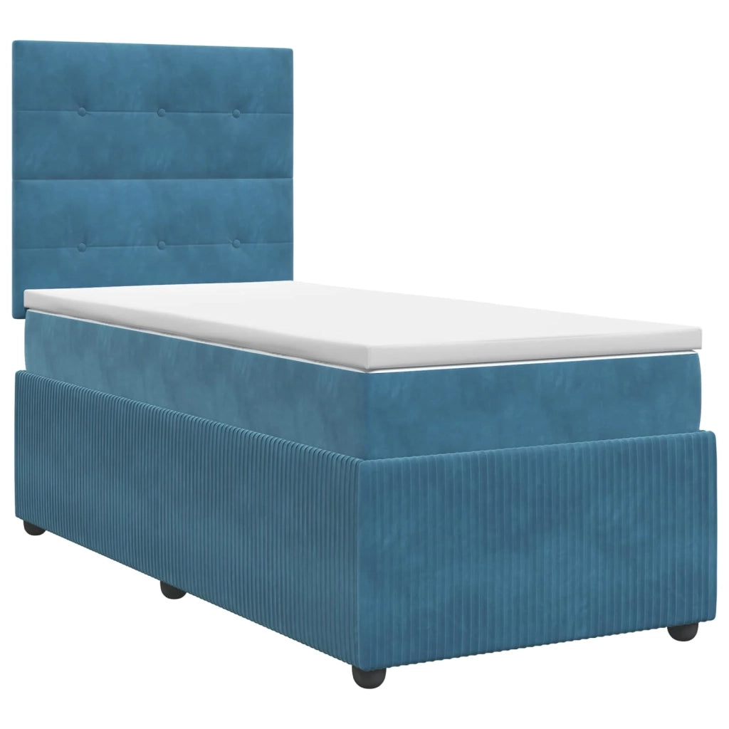 Letto box spring con materasso Blu 90 x 190 cm Velluto 3454515