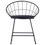 Sedie da Pranzo con Seduta in Similpelle 4 pz Nere in Acciaio 276235