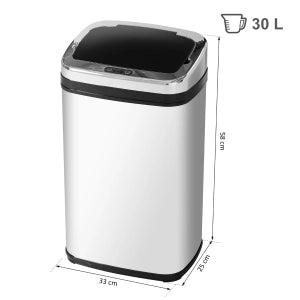 PATTUMIERA Automatica con Sensore IR 30 L 54x37x29 cm Acciaio Inox Argento