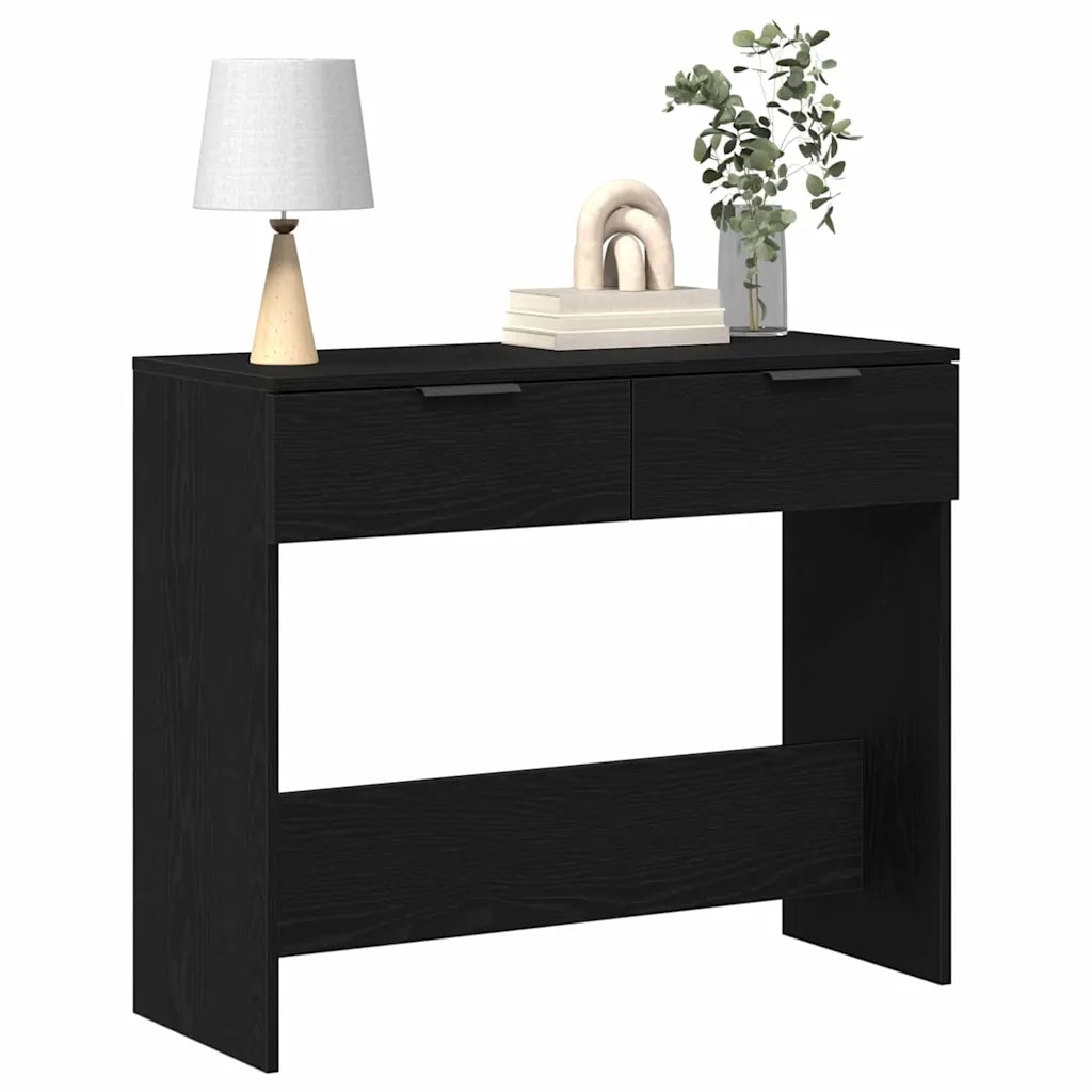 Tavolo consolle Rovere Nero 30 x 36 x 75 cm Legno multistrato 862769