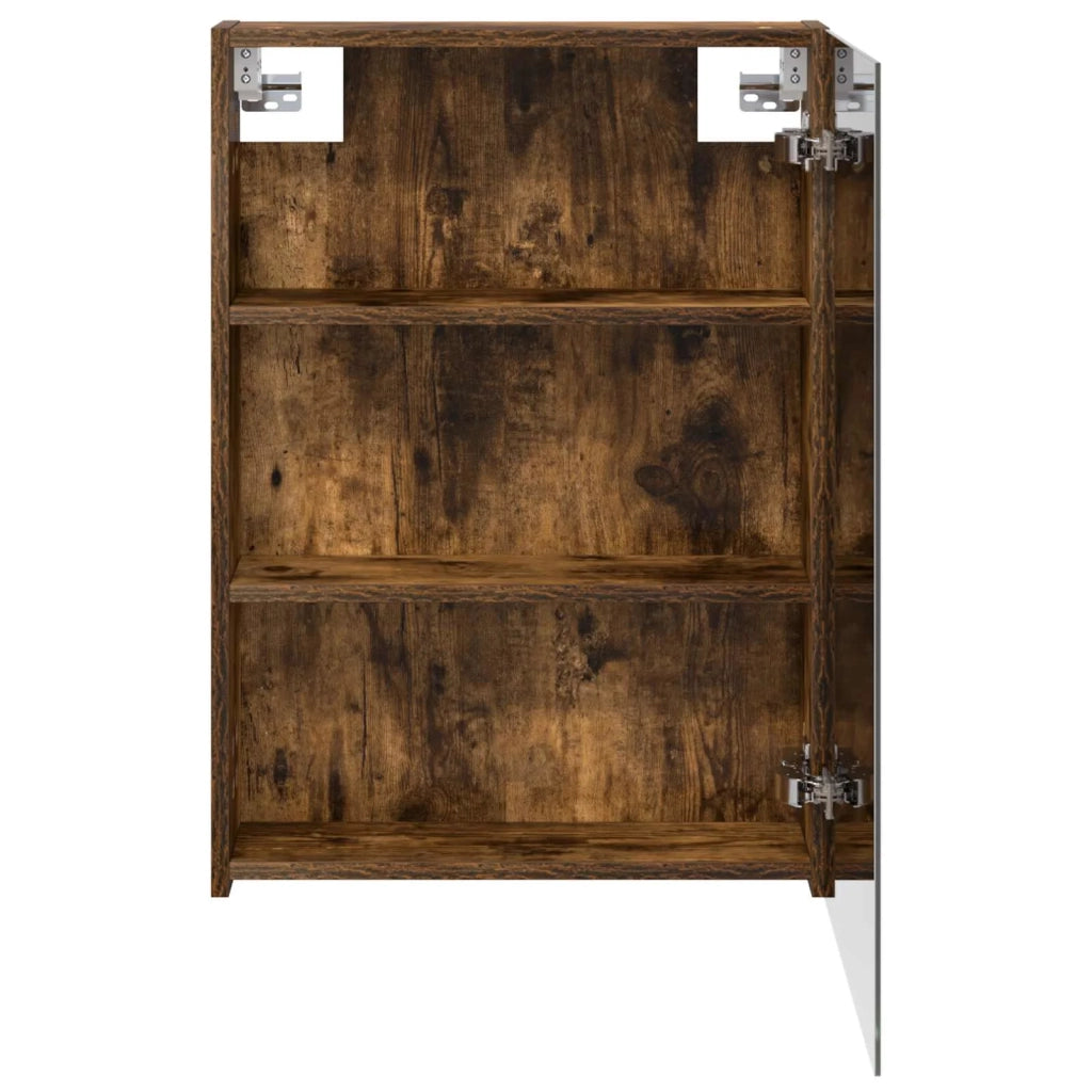Mobiletto per specchio da bagno Rovere fumé 50 x 14,5 x 70 cm