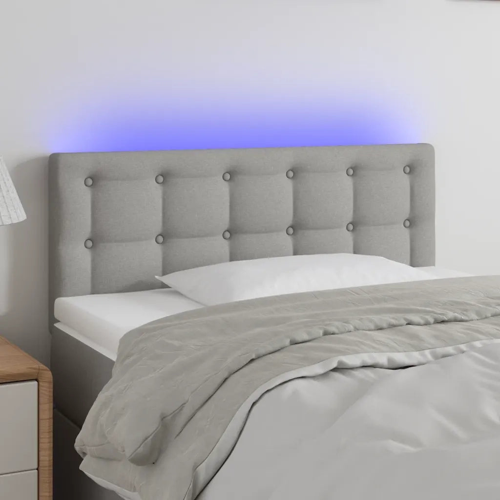 Testiera a LED-Testata con LED Grigio Chiaro 100x5x78/88 cm in Tessuto 663662