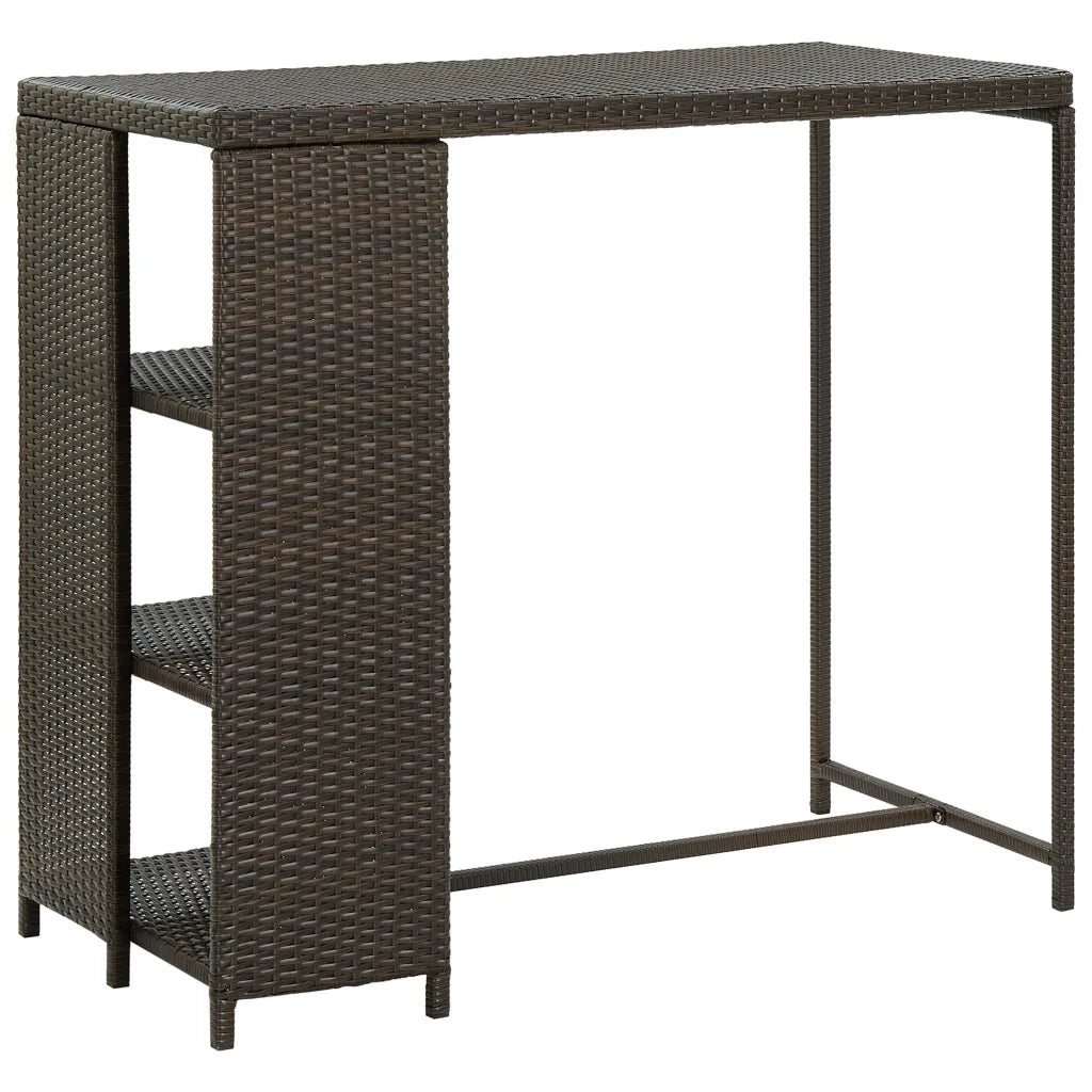 Set Bar da Giardino 3 pz con Cuscini in Polyrattan Marrone 3261490