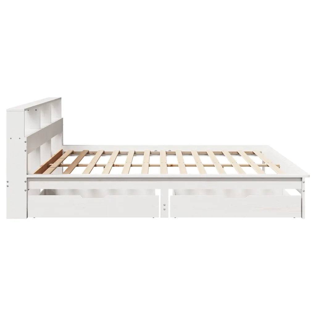 Giroletto con Libreria senza Materasso 180x200 cm in Legno Pino