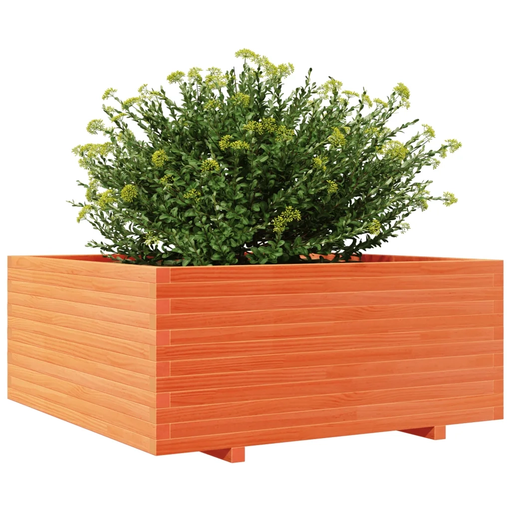 Fioriera Giardino Marrone Cera 110x110x49,5 Legno Massello Pino 3282546
