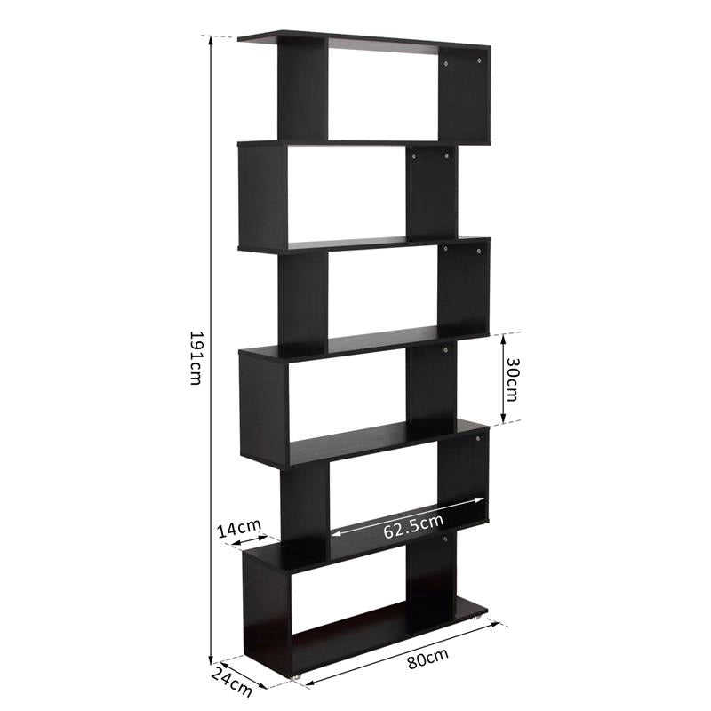 LIBRERIA DI DESIGN IN LEGNO 80 X 24 X 191 CM NERO