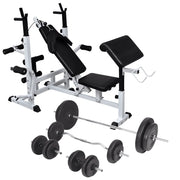 Panca Multifunzione con Bilanciere e Set di Manubri 90 kg cod mxl 58130