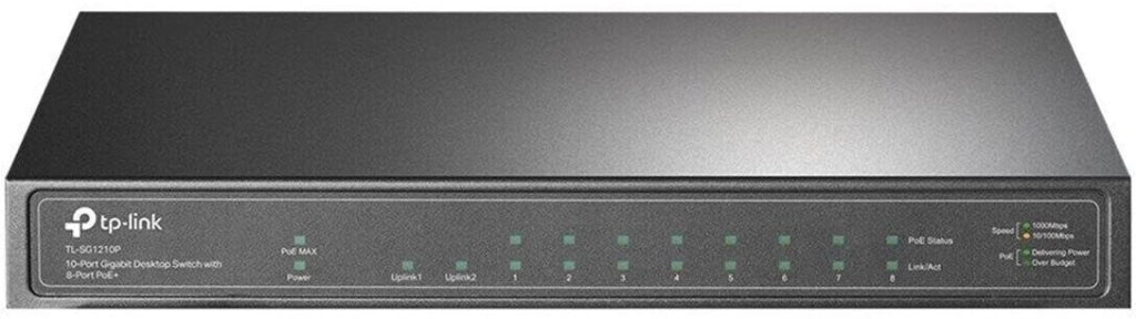 Tp-link tl-sg1210p switch di rete non gestito gigabit ethernet (10/100/1000) supporto power over ethernet (poe) grigio