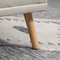 Divano Letto 3 Posti 181x77x78 cm in Tessuto Effetto Lino Beige