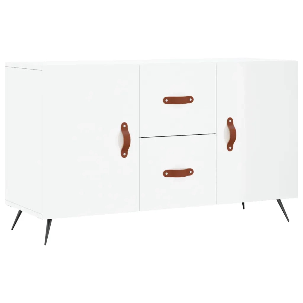 Credenza Bianco Lucido 100x36x60 cm in Legno Multistrato
