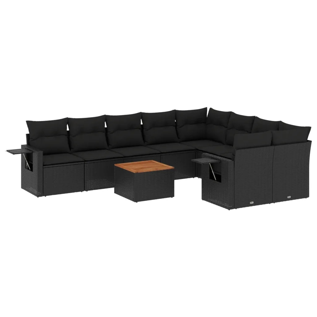 Set Divani da Giardino 10pz con Cuscini in Polyrattan Nerocod mxl 112938