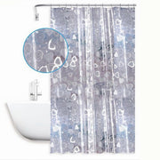 Trade Shop - Tenda Doccia Vasca Bagno Impermeabile 12 Ganci Effetto 2d Cuori 180x200 Cm 59809 -