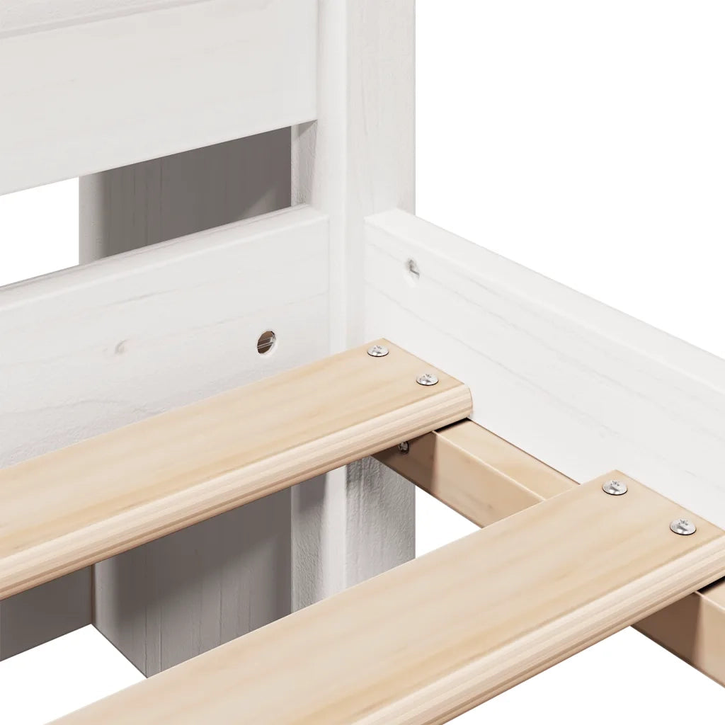 Letto Libreria senza Materasso Bianco 140x200 cm Legno di Pino 3322238