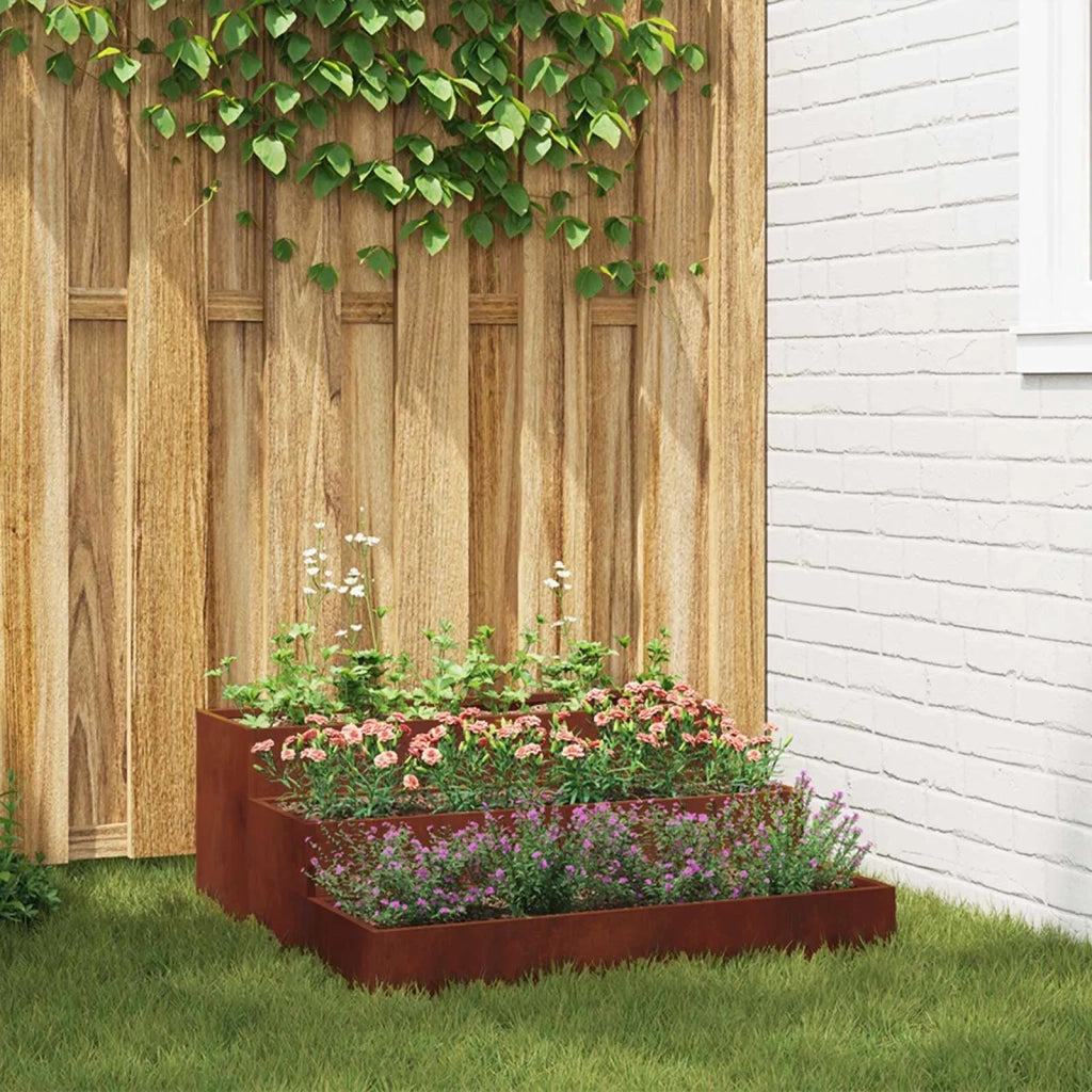 Fioriere | Cassetta per fiori | Vaso da giardino Ruggine 90 x 90 x 35 cm