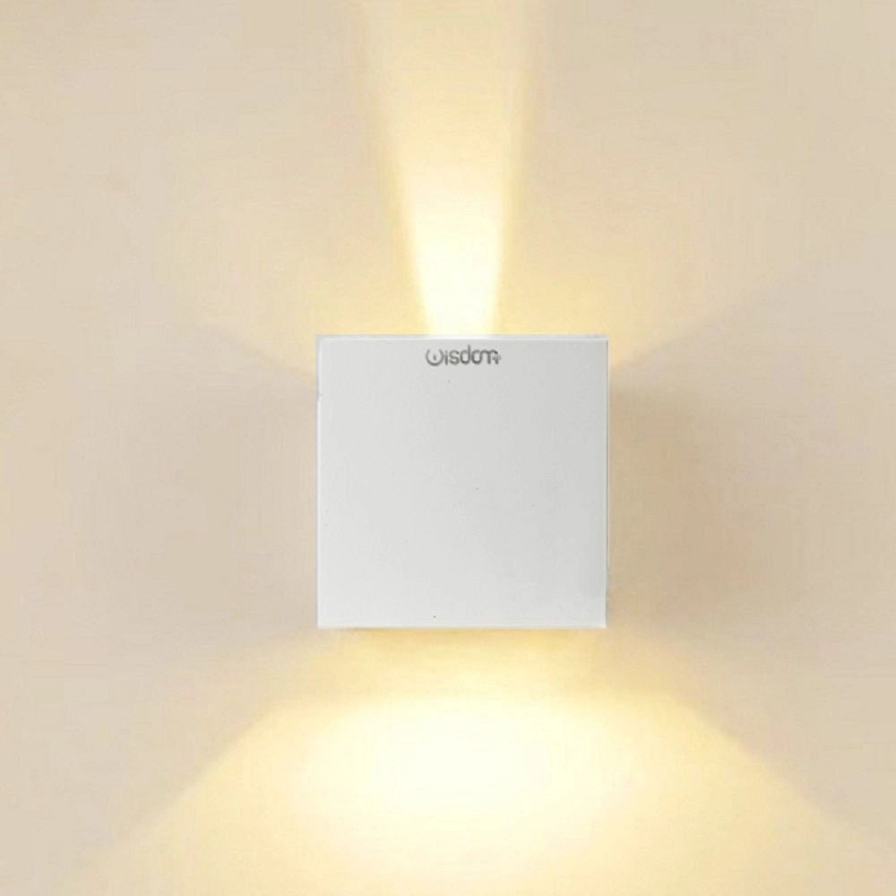 Trade Shop - Applique Led Cubo Lampada Da Parete Wisdom 6w 810lm Luce Regolabile Updown Ip65 -