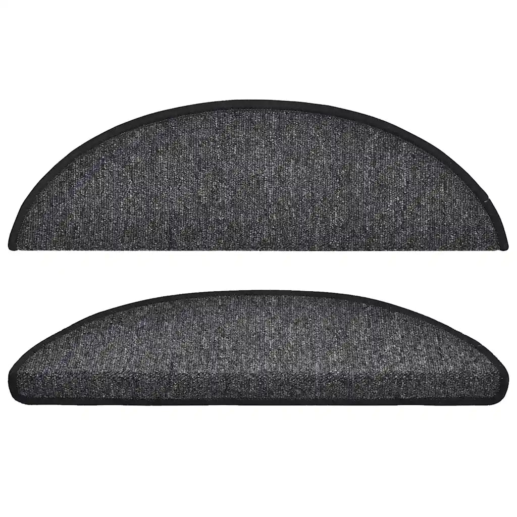 Tappetini per scale 10 pz | Gradini per Scale 56x17x3 cm Antracite Semicircolari