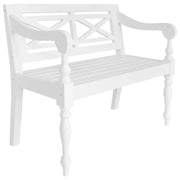 Panchina Batavia 98 cm in Legno Massello di Mogano Bianca cod mxl 53161