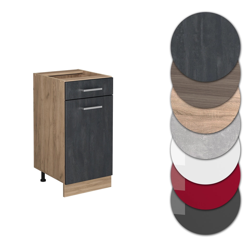 Vicco Mobiletto base per cucina Calcestruzzo nero 40 cm PL Marmo