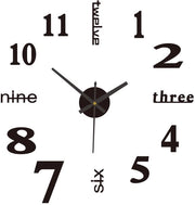 Orologio da Parete 3D in Stile Moderno, da Assemblare con Sfondo, per Soggiorno, Camera da Letto e Ufficio, Orologio da Parete con Meccanismo Silenzioso, 50 cm di Diametro, Nero.