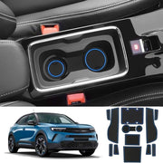 Materassini antislip per Opel Mokka B Mokka-E 2021-2024, tappeti in gomma per console centrale, tappeti per porta, supporto per bicchieri in gomma, accessori per Opel Mokka (blu)
